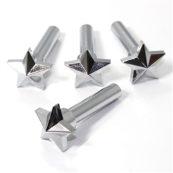 4 Universal Chrome Star Interior Door Lock Knobs Pins for Car-Truck-HotRod