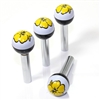 4 Yellow Flower Ball Interior Door Lock Knobs Pins for Car-Truck-HotRod-Clasic