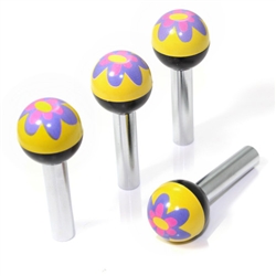 4 Purple Flower Ball Interior Door Lock Knobs Pins for Car-Truck-HotRod-Clasic