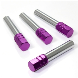4 Purple Aluminum Chrome Interior Door Lock Knobs Pins for Car-Truck-HotRod