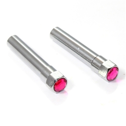 2 Pink Diamond Bling Chrome Interior Door Lock Knobs Pins for Car-Truck-HotRod