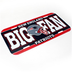 New England Patriots Big Fan Plastic Front License Plate Tag Frame for Car-Truck