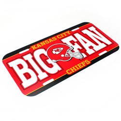 Kansas City Chiefs Big Fan Plastic Front License Plate Tag Frame for Car-Truck