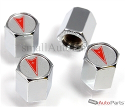 Pontiac Logo Chrome ABS Tire Valve Stem Caps