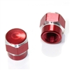 2 Red Hex Aluminum Wheel Tire Pressure Air Stem Valve Caps for Motorcycle-Bike