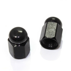 2 Black Hex Dome Wheel Tire Pressure Air Stem Valve Caps for Motorcycle-Bike