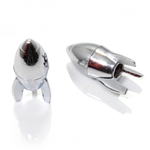 2 Custom Chrome Rocket Tire Wheel Air Stem Presta Valve Caps for Bicycle-Bike