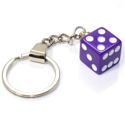 Purple Dice Keychain