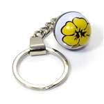 Key Chain - Yellow Flower Ball