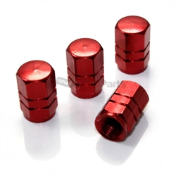 Red Aluminum Tire Valve Stem Caps