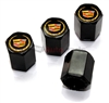 Cadillac New Style Gold Logo Black ABS Tire Valve Stem Caps