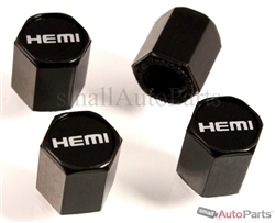Dodge Hemi Logo Black ABS Tire Valve Stem Caps
