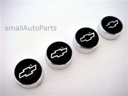 Chevrolet Black Logo Chrome ABS License Plate Frame Screw Caps