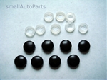 8 Black ABS License Plate Frame Screw Caps