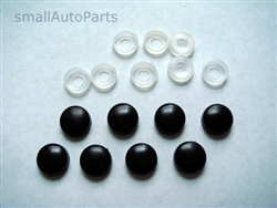 8 Black ABS License Plate Frame Screw Caps