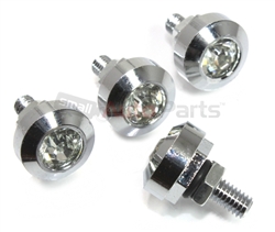 Chrome Diamond Bling License Plate Frame Fasteners Bolts