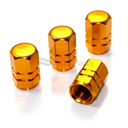 Yellow Gold Aluminum Tire Valve Stem Caps