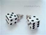 White Dice License Plate Frame Fasteners Bolts