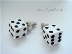 White Dice License Plate Frame Fasteners Bolts