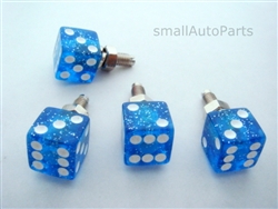 Clear Blue Glitter Dice License Plate Frame Fasteners Bolts