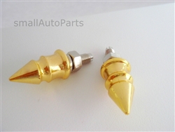 Yellow Gold Spike License Plate Frame Fasteners Bolts
