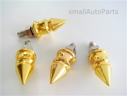 Yellow Gold Spike License Plate Frame Fasteners Bolts