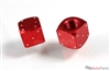 Red Aluminum Dice Tire Valve Stem Caps