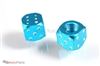 Blue Aluminum Dice Tire Valve Stem Caps