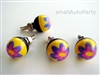 Purple Flower License Plate Frame Fasteners Bolts