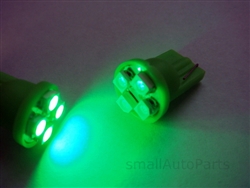 Green T10 4 SMD LED Light Bulbs