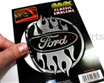 Ford Flames Chrome Vinyl Sticker Decal