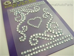 Swirly Heart Rhinestones Decal Sticker