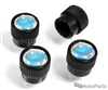 Chevy Mirror Blue Logo Black ABS Tire Stem Valve Caps