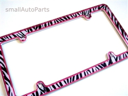 Zebra Print License Plate Frame