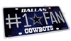 Dallas Cowboys #1 Fan NFL Aluminum License Plate Tag