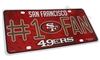 San Francisco 49ers #1 Fan NFL Aluminum License Plate Tag