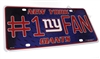 New York Giants #1 Fan NFL Aluminum License Plate Tag