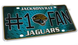 Jacksonville Jaguars #1 Fan NFL Aluminum License Plate Tag