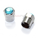 Blue Crystal Diamond Bling Tire Valve Stem Caps