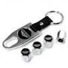 Pontiac GTO Black Logo Chrome ABS Tire Valve Stem Caps & Key Chain