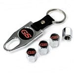 Buick GS Gran Sport Logo Chrome ABS Tire Valve Stem Caps & Key Chain