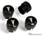 Pontiac Logo Black ABS Tire Stem Valve Caps