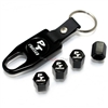 Chrysler PT Cruiser Logo Black ABS Tire Valve Stem Caps & Key Chain