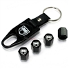 Dodge Viper Logo Black ABS Tire Valve Stem Caps & Key Chain