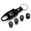 Hummer Black H Logo Black ABS Tire Valve Stem Caps & Key Chain