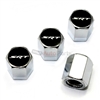 SRT Black Logo Chrome ABS Tire Valve Stem Caps