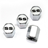 Chevrolet SS Silver Logo Chrome ABS Tire Valve Stem Caps