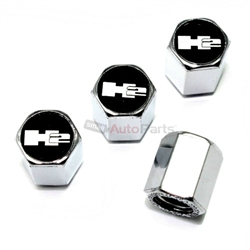 Hummer H2 Logo Chrome ABS Tire Valve Stem Caps