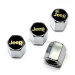 Jeep Gold Logo Chrome ABS Tire Valve Stem Caps