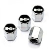 Hummer H3 Black Logo Chrome ABS Tire Valve Stem Caps